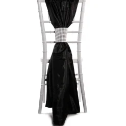 DecoStar™ Taffeta Single Piece Simple Back Chair Accent - Black