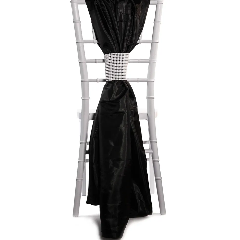 DecoStar™ Taffeta Single Piece Simple Back Chair Accent - Black