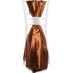 DecoStar™ Taffeta Single Piece Simple Back Chair Accent - Brown