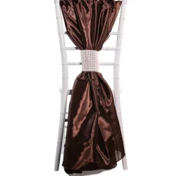 DecoStar™ Taffeta Single Piece Simple Back Chair Accent - Chocolate Brown