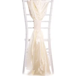 DecoStar™ Taffeta Single Piece Simple Back Chair Accent - Ivory
