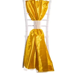 DecoStar™ Taffeta Single Piece Simple Back Chair Accent - Gold
