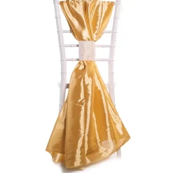 DecoStar™ Taffeta Single Piece Simple Back Chair Accent - Light Gold