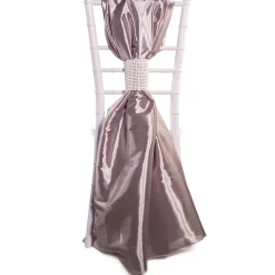 DecoStar™ Taffeta Single Piece Simple Back Chair Accent - Light Silver