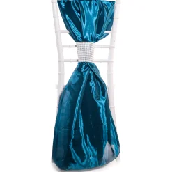 DecoStar™ Taffeta Single Piece Simple Back Chair Accent - Teal