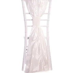 DecoStar™ Taffeta Single Piece Simple Back Chair Accent - White