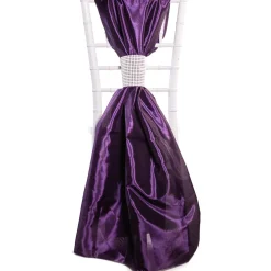DecoStar™ Taffeta Single Piece Simple Back Chair Accent - Dark Purple