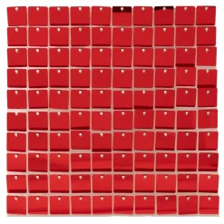 Decostar™ 24 Tiles - Square Clear Frame Spangle Wall Décor - Red