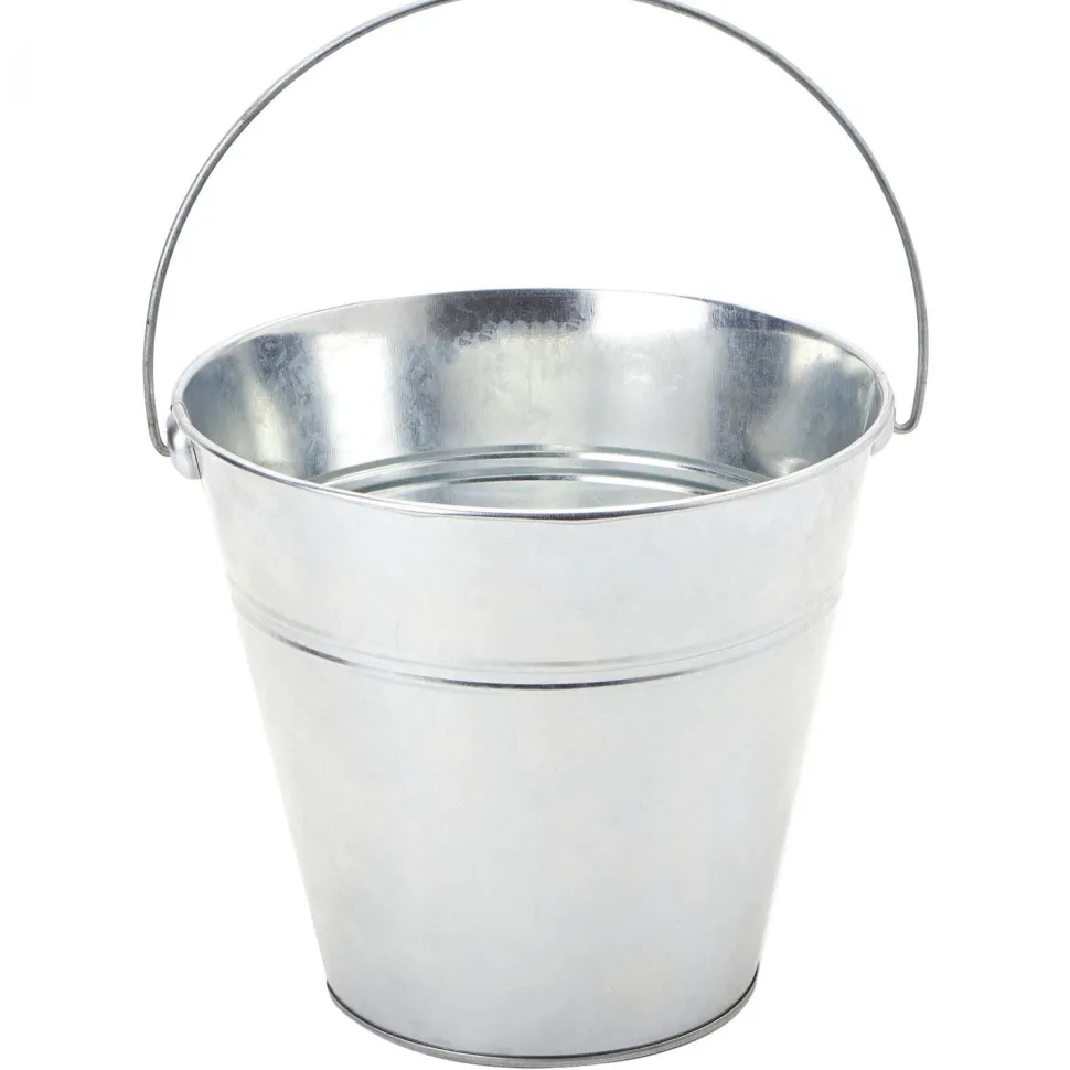 Decostar™ Tin Metal Pail Bucket - 6 Pieces - Silver