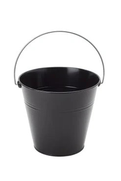 Decostar™ Tin Metal Pail Bucket - 6 Pieces - Black