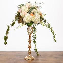 Decostar™ Twisted Aluminum Centerpiece 24.5" Gold