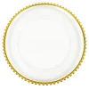 Decostar™ 12½" Value Beaded Rim Plastic Charger Plate - 24 Pieces - Gold