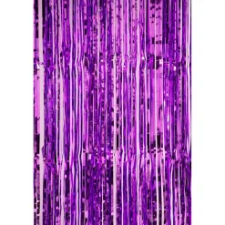 Decostar™ Value Metallic Foil Fringe Curtain 96" - Purple