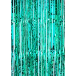 Decostar™ Value Metallic Foil Fringe Curtain 96" - Aqua