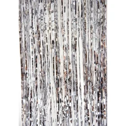 Decostar™ Value Metallic Foil Fringe Curtain 96" - Silver
