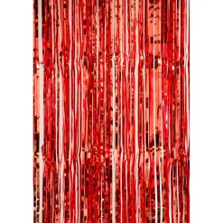 Decostar™ Value Metallic Foil Fringe Curtain 96" - Red