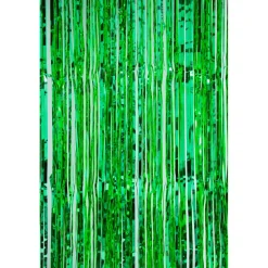 Decostar™ Value Metallic Foil Fringe Curtain 96" - Green