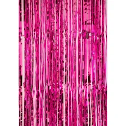 Decostar™ Value Metallic Foil Fringe Curtain 96" - Fuchsia