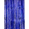 Decostar™ Value Metallic Foil Fringe Curtain 96" - Royal Blue