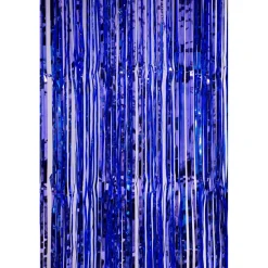 Decostar™ Value Metallic Foil Fringe Curtain 96" - Royal Blue