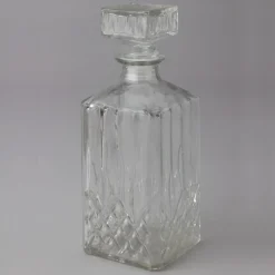 Decostar™ Vintage Heavy Crystal Square Glass Liquor Decanter - 12 Pieces
