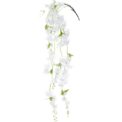 Decostar™ 55" White Hanging Artificial Flower Branch