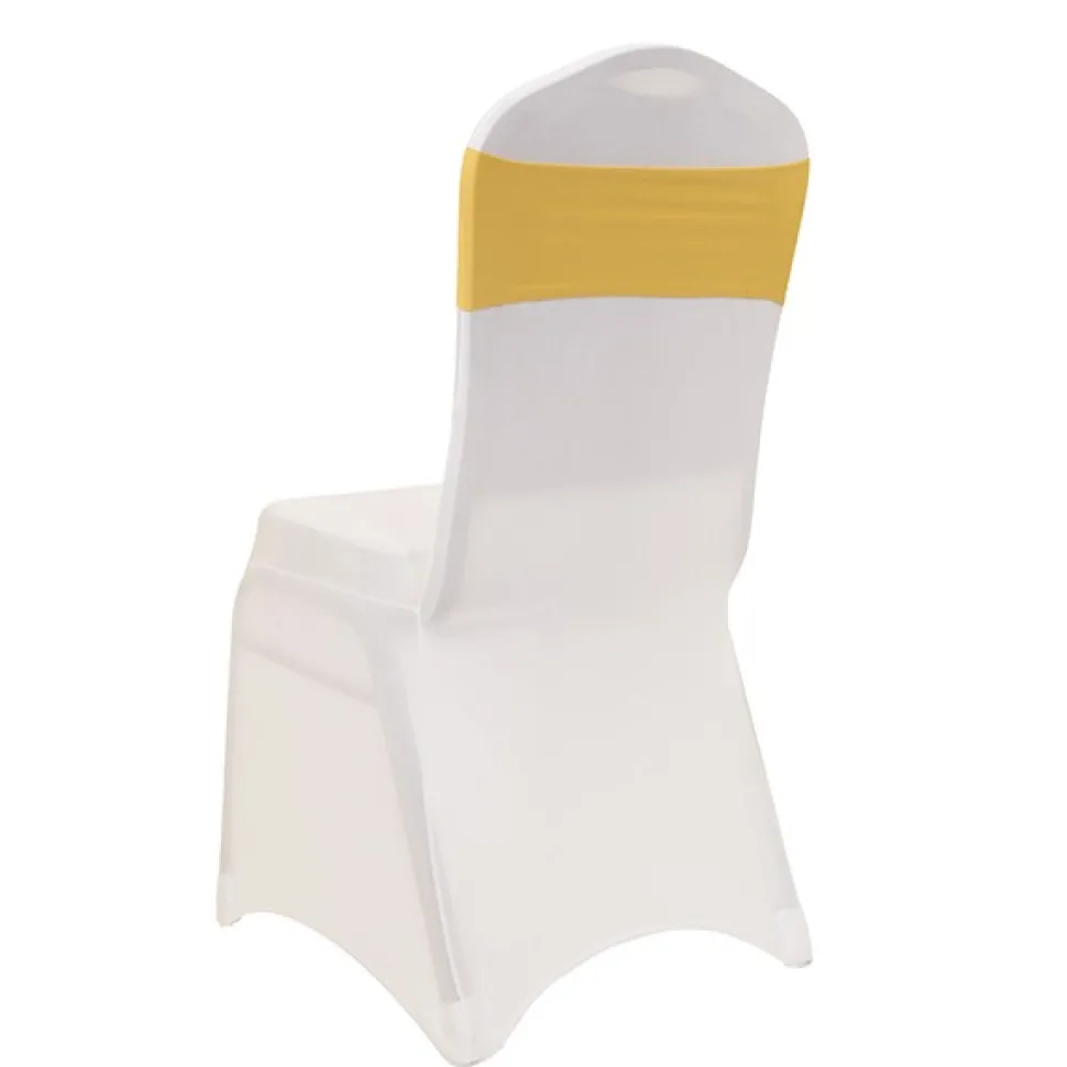 DecoStar™ 5" Wide Spandex Chair Band - Gold - 10 PACK