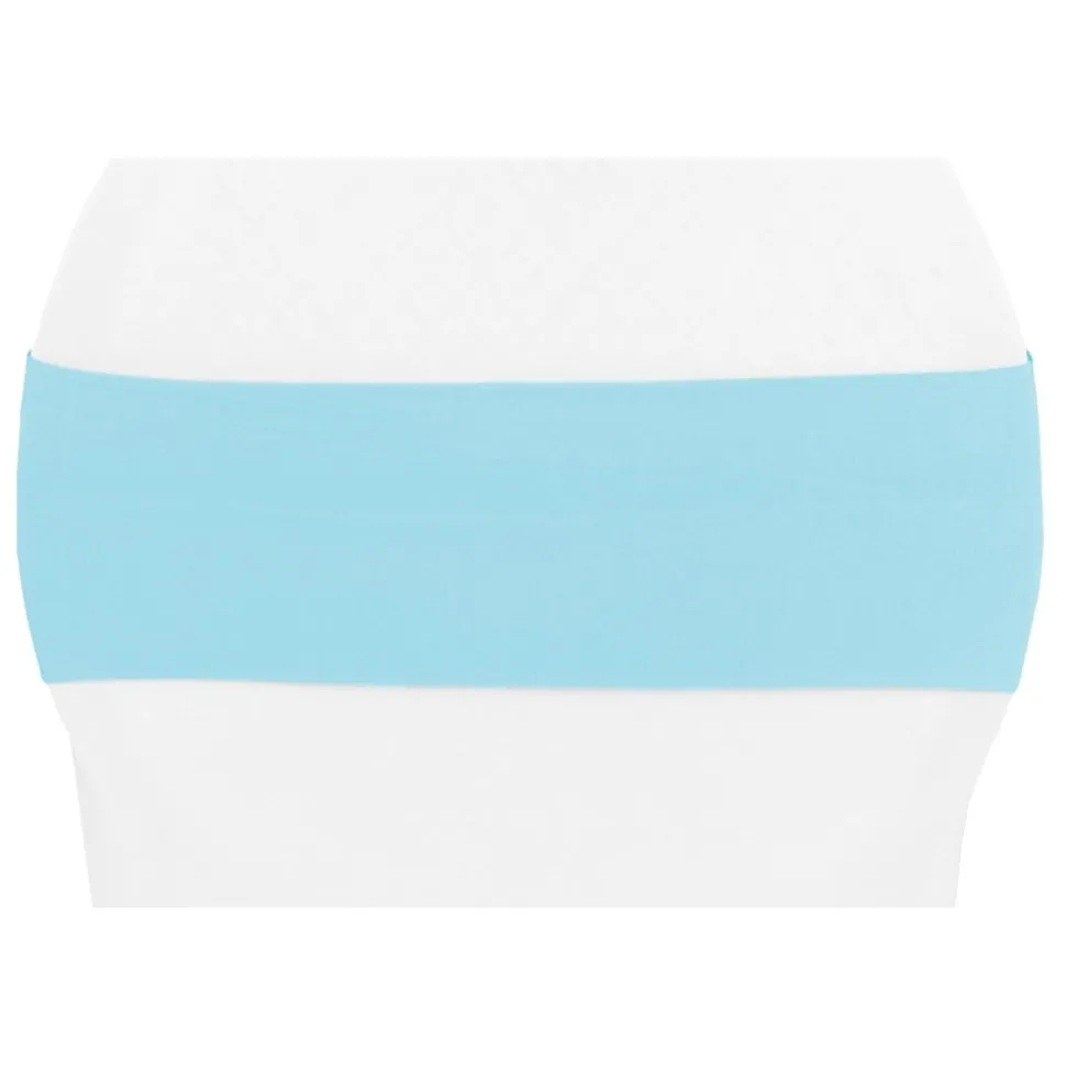 DecoStar™ 5" Wide Spandex Chair Band - Baby Blue - 10 PACKS