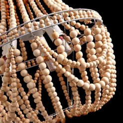 DecoStar™ Wooden Beaded Chandelier - 16 Inch Diameter
