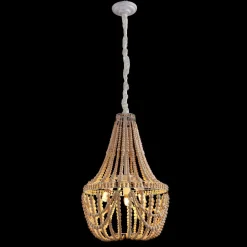 DecoStar™ Wooden Beaded Chandelier - 16 Inch Diameter