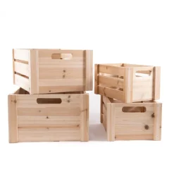 Decostar™ Wooden Crates 4pc/set - Natural