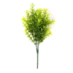 Decostar™ Yellow Faux Boxwood Stem 14"