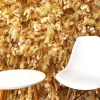 Deluxe Gold Mixed Florals & Pampas Floral Wall - Curtain Style - Easy Install! Select Size