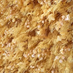 Deluxe Gold Mixed Florals & Pampas Floral Wall - Curtain Style - Easy Install! Select Size