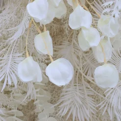Deluxe Ivory Mixed Florals & Pampas Floral Wall - Curtain Style - Easy Install! Select Size