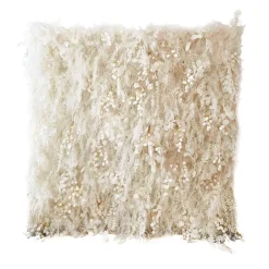 Deluxe Ivory Mixed Florals & Pampas Floral Wall - Curtain Style - Easy Install! Select Size