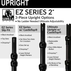 DELUXE-10 Panel Black Anodized Pipe and Drape Kit / Backdrop - 8-20 Feet Tall (Adjustable) Comes W/ 3 Piece Uprights for Maximum Height Adjustment