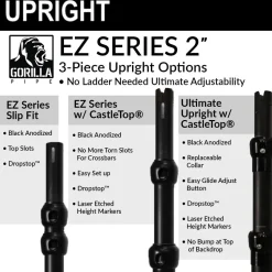 DELUXE-40 Panel Black Anodized Pipe and Drape Kit / Backdrop - 8-20 Feet Tall (Adjustable) Comes W/ 3 Piece Uprights for Maximum Height Adjustment