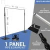 DELUXE-Single Panel Black Anodized Pipe and Drape Kit / Backdrop - 6-14 Feet Tall (Adjustable) Comes W/ 3 Piece Uprights for Maximum Height Adjustment