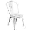 Distressed Indoor Stacking Chair - Snow