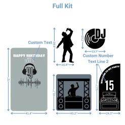 DJ Music Party Foam Core Birthday Backdrop Kit by PopScene™