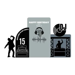 DJ Music Party Foam Core Birthday Backdrop Kit by PopScene™