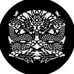 Double Dragon - Stock Gobo for Gobo Light Projectors - Choose your size!