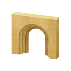 3D Ridge Layered Arch Wall with Square Perimeter