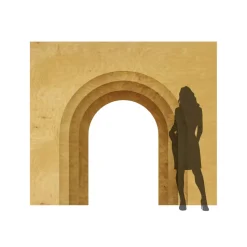 3D Ridge Layered Arch Wall with Square Perimeter