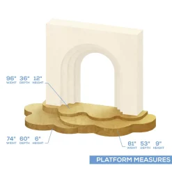 3D Ridge Layered Arch Wall with Square Perimeter & Cloud Stage Platform