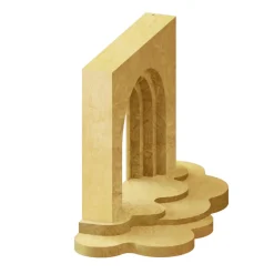 3D Ridge Layered Arch Wall with Square Perimeter & Cloud Stage Platform