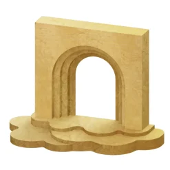 3D Ridge Layered Arch Wall with Square Perimeter & Cloud Stage Platform