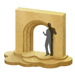 3D Ridge Layered Arch Wall with Square Perimeter & Cloud Stage Platform