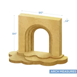3D Ridge Layered Arch Wall with Square Perimeter & Cloud Stage Platform